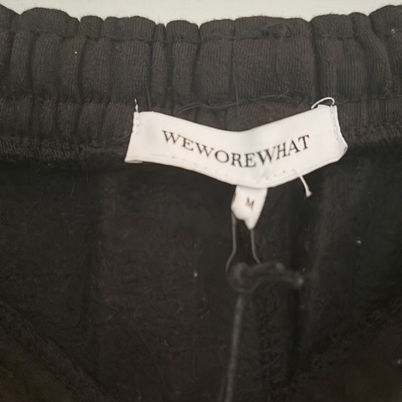 NWT WeWoreWhat x Revolve Black Pull On Cotton Drawstring Shorts women size M - Picture 3 of 5
